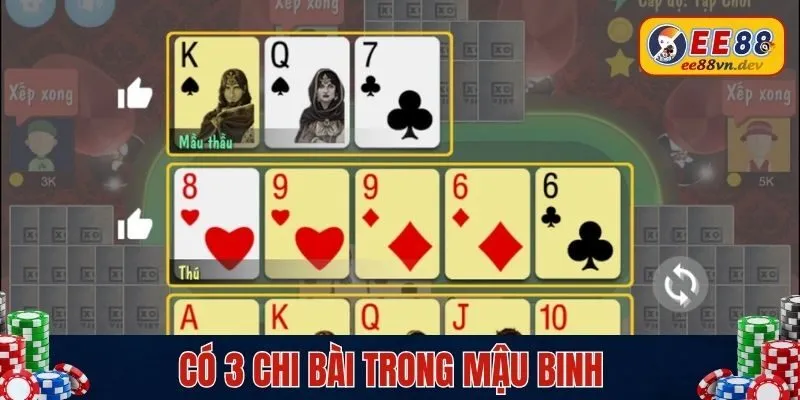 Có 3 chi bài trong mậu binh
